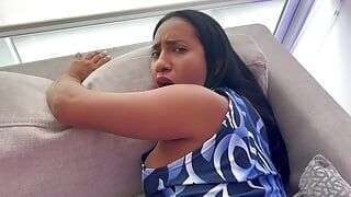 My Step Mom Stucks In Couch And I Fuck Her Ass. English Subtitles